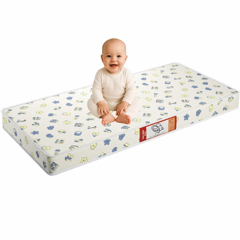 QUEIMA ESTOQUE Colchao de Berço 130x60x7 D18 Impermeável Face Respiravel Selo Inmetro Bejamin Moises
