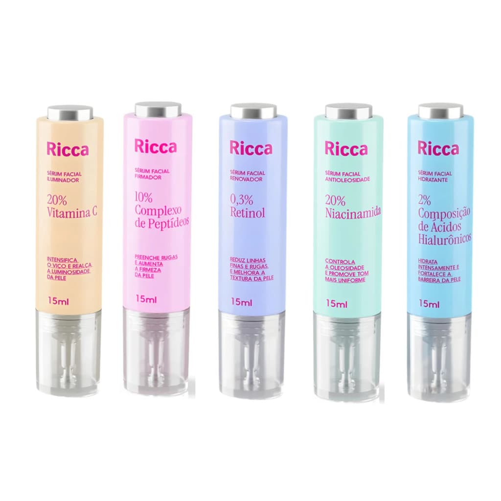 Ricca Sérum Facial 15mL - Escolha o seu
