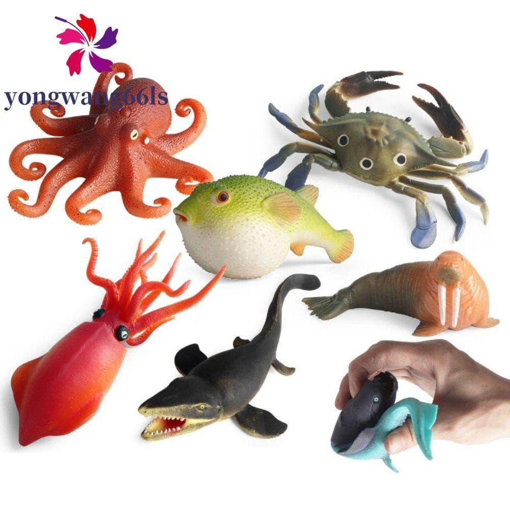 YONGWANG Squeeze Sea Animals , Baiacu Caranguejo Modelo Simulação Animais Marinhos , Polvo De Vida Marinha