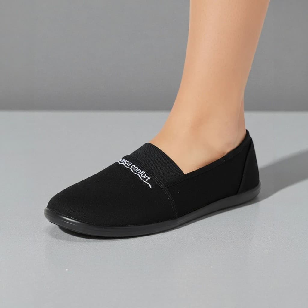 Sapatilha Feminina de Pano e Elástico Calce Fácil Confortável Moleca 52059