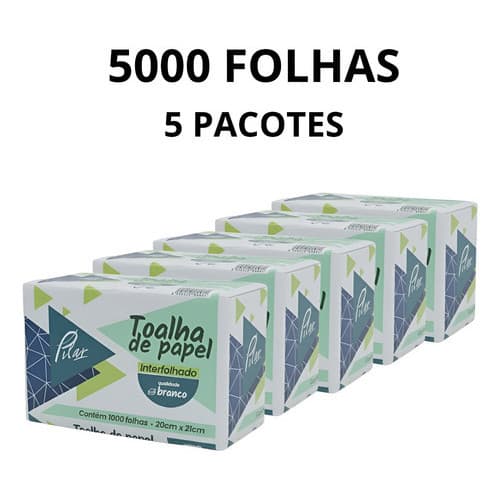 Papel Toalha 5000 Fls Interfolha Branco Promo Pilar