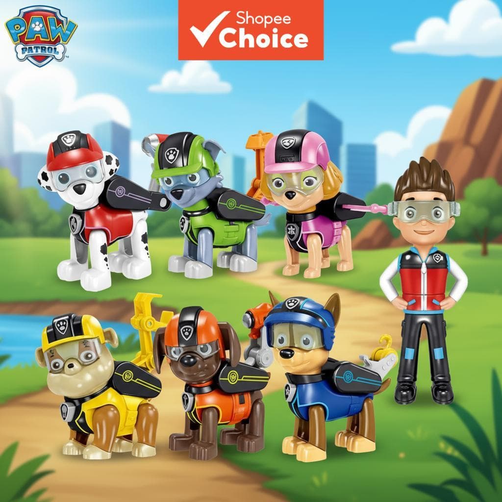  7/8 peças Patrulha Canina Ryder Skye Transformação Bonecos de Ação Modelo Brinquedo Presente de Aniversário para