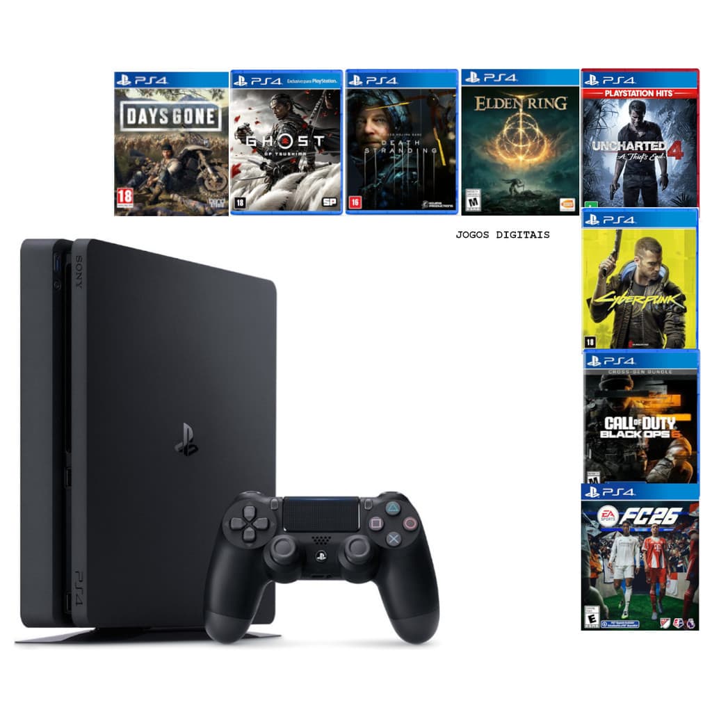 Sony Playstation 4 1000gb Ps4 Slim + 8 JOGOS