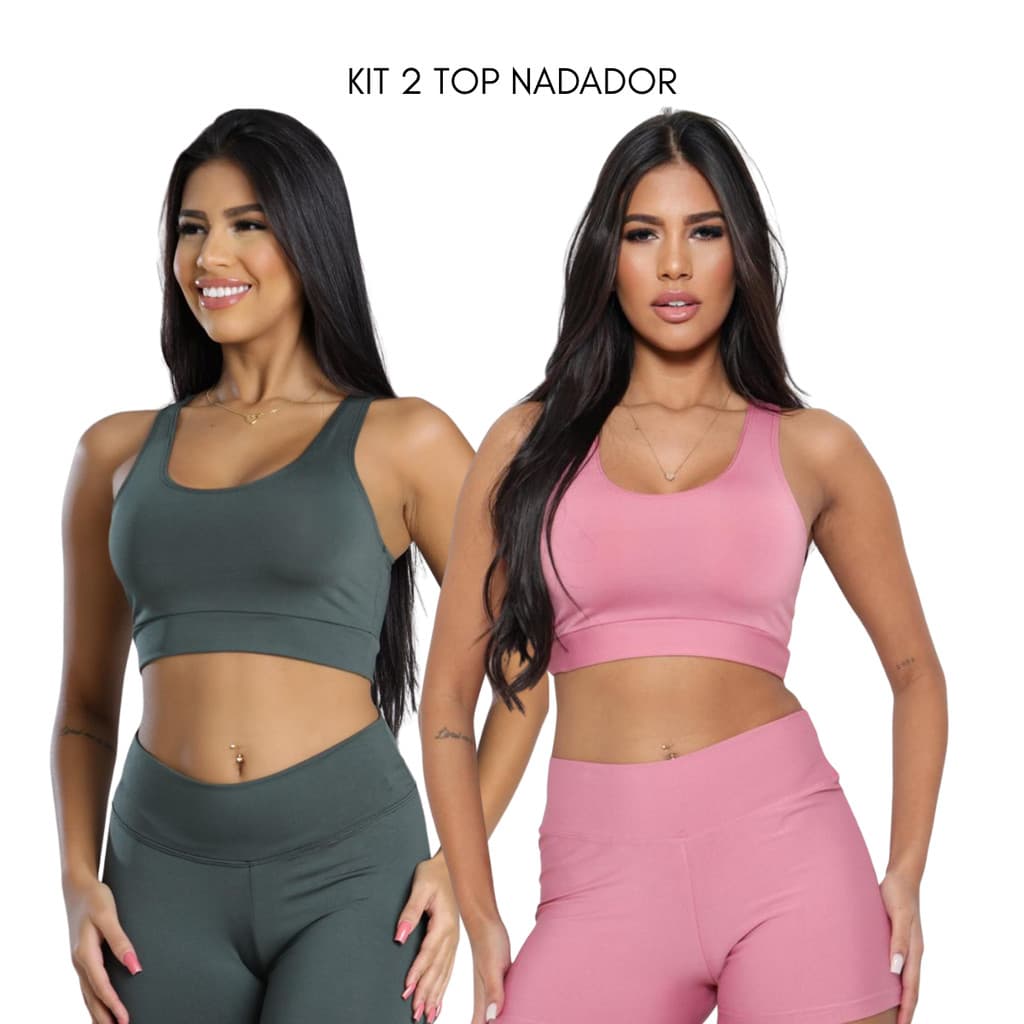 Kit 2 Top Estilo Nadador - Sem Bojo, Confortável, elástico, respirável, sustentação, mobilidade, versátil, prático.