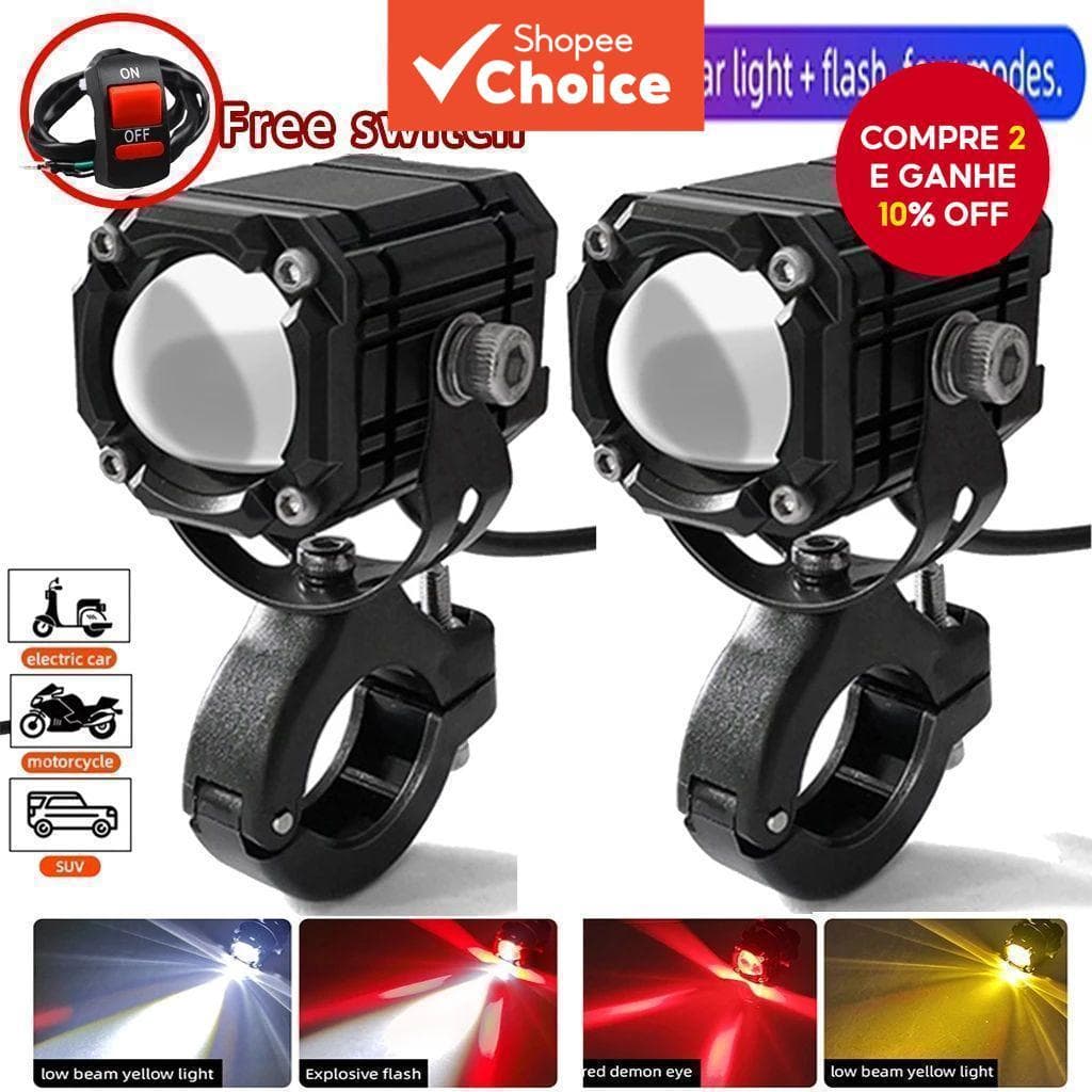 2 Peças De Tiras De Luz LED Para Motocicleta-Mini Luzes De Corrida À Prova D'água Com 4 Modos De Flash E Brilho De 4000L