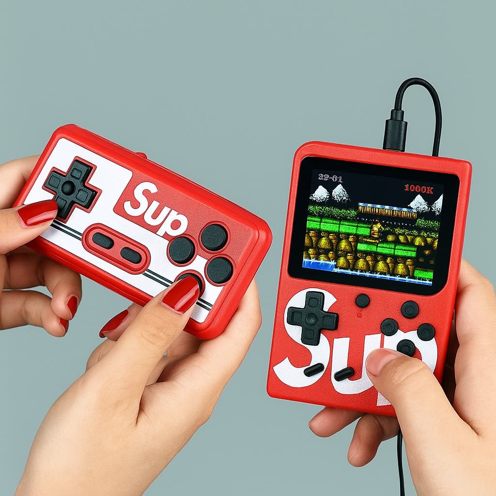 Mini Video Game Portátil Sup C/ 400 jogos + 1 Controle para 2 jogadores Console