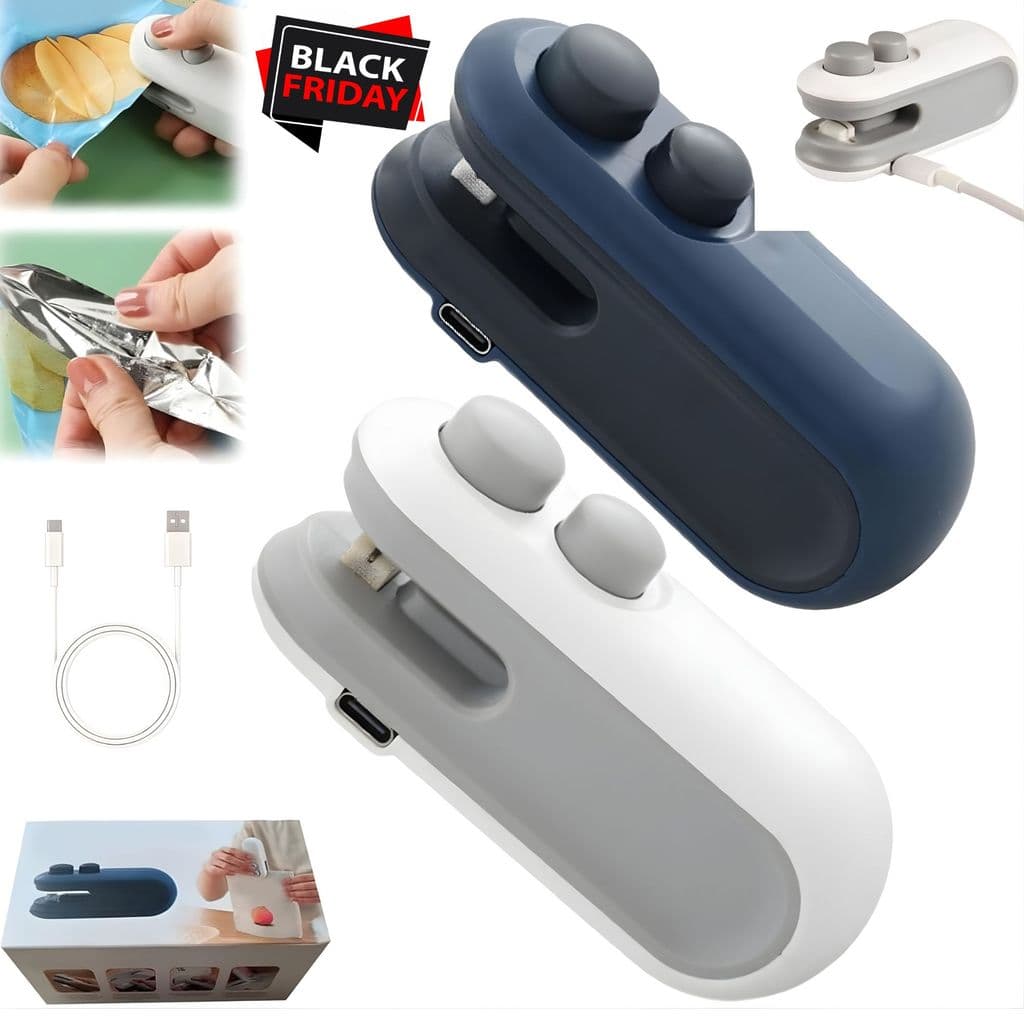 Mini Máquina Seladora de Embalagem Recarregável 2 em 1 Selagem Rápida e Forte Promoção Alta Qualidade