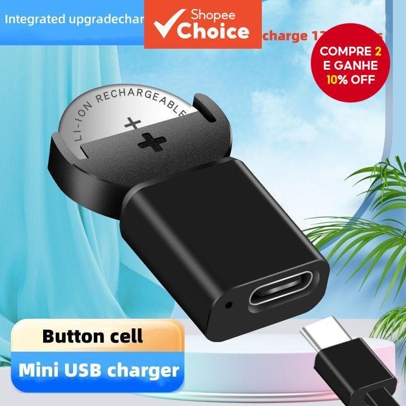  Carregador de Bateria de Lítio Tipo Moeda LIR2032 LIR1632 LIR2025 LIR2016 LIR2032H Longa Duração USB-C