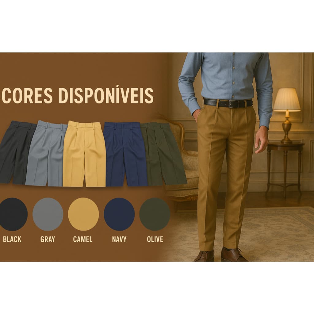 Kit De 3 a 10 Calça Social Espote Fino Masculina Oxford Cor Sortida