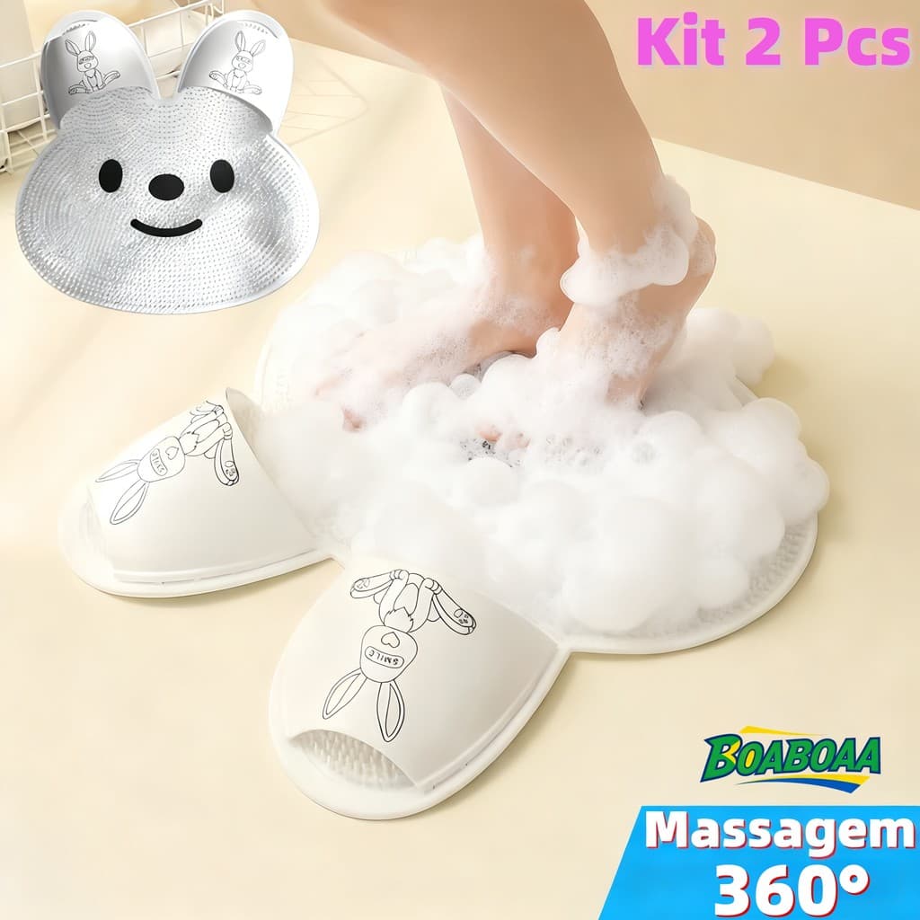 Kit com 2 tapetes antiderrapantes para banho/limpeza/massagem (massagem 360 graus)