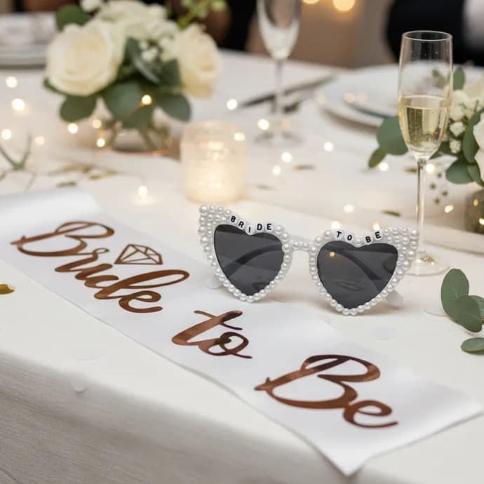 Faixa bride To Be e Óculos Coração Gatinho Casamento Despedida De Solteiro Festa Chá de Panela