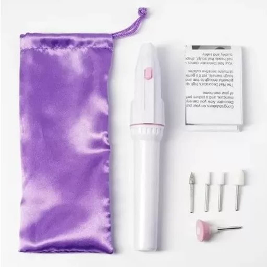 KIT Removedor De Cutículas E Lixa Eletrônica Portátil Lixadeira Unha Elétrica Profissional
