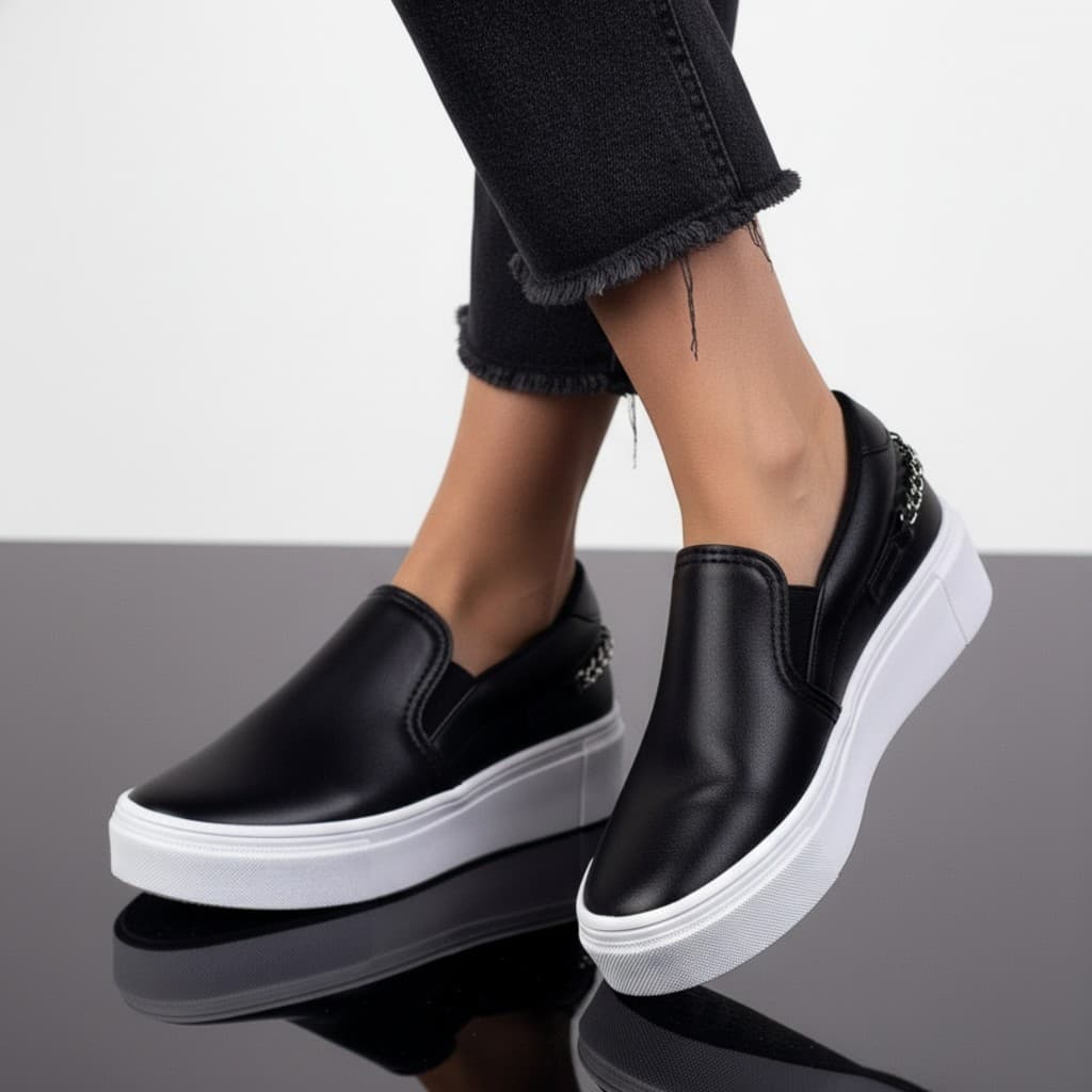 Tênis Feminino Slip On Casual  Plataforma  Sapatilha Feminina Leve Confortável Macio Dia a Dia