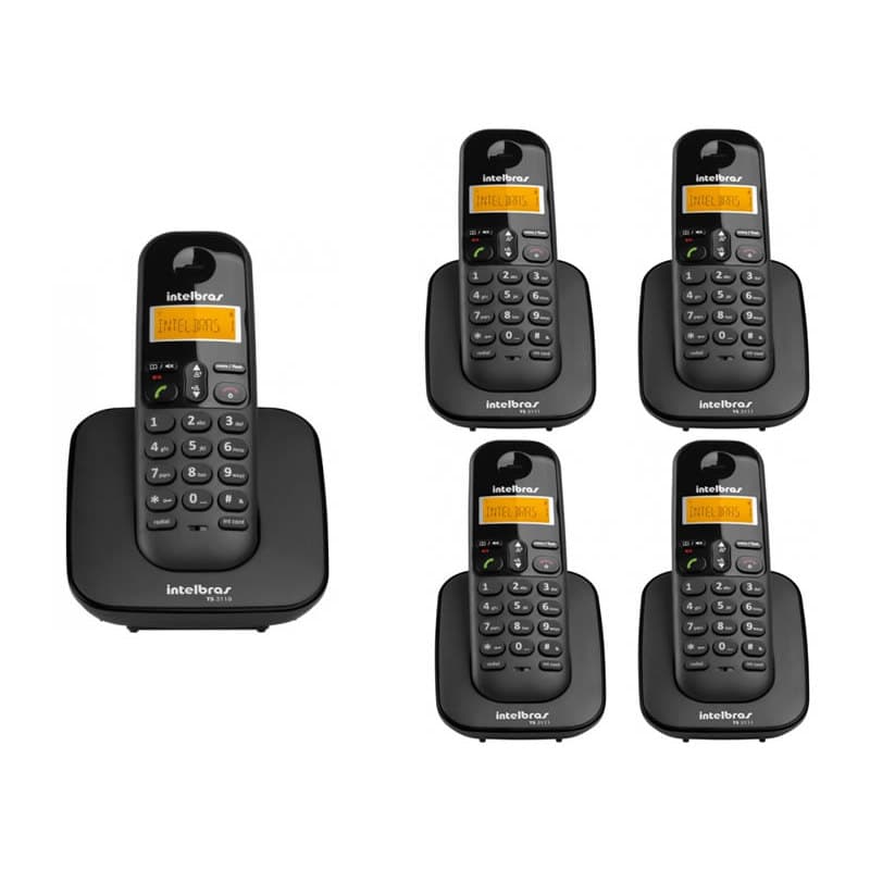 Kit Telefone Sem Fio Ts 3110 + 4 Ramais Ts 3111 Intelbras