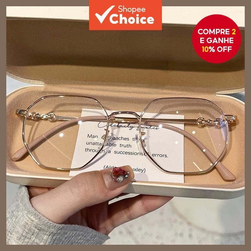Óculos contra luz azul 2025, armação metálica, anti-radiações, substituíveis para mulheres/homens.