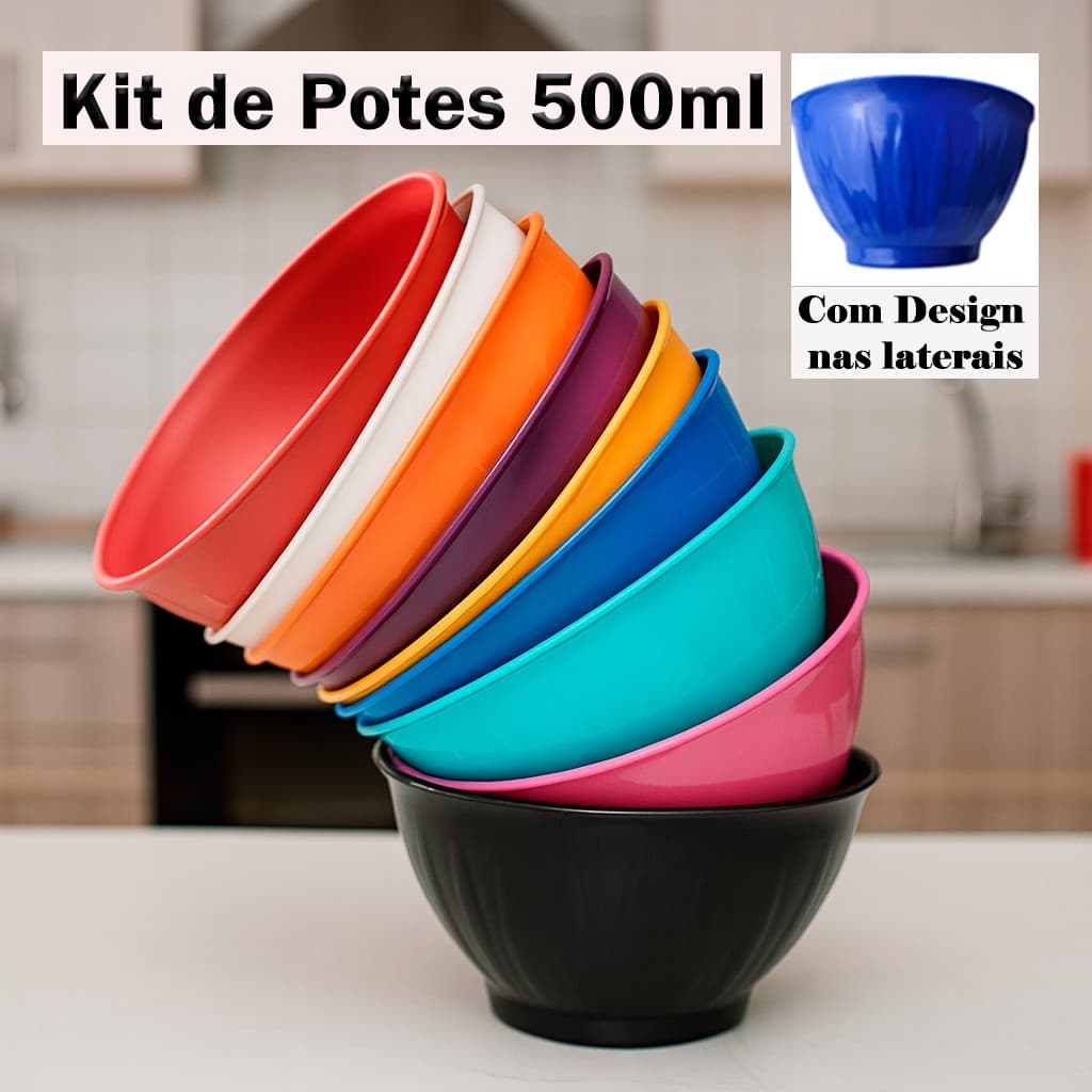 Kit 50 Potes Cumbuca 500ml Para Sobremesa Petisco Sopas Caldos Gelatinas Açaí Porções Sorvetes