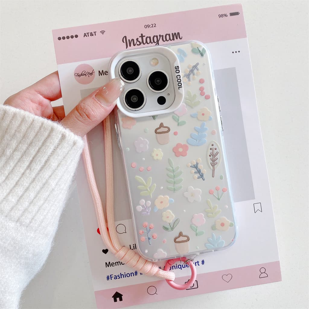 Capa de celular da bunga dan tanaman com iPhone 17 16 15 14 13 12 11 PRO MAX XS XR 7 8PLUS SE AIR casca macia