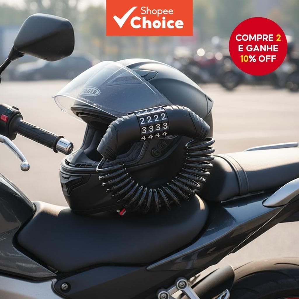  Trava Universal de Capacete para Motocicleta, Carros Elétricos, Portátil Antifurto para Bicicleta MTB/Road, 1 Peça