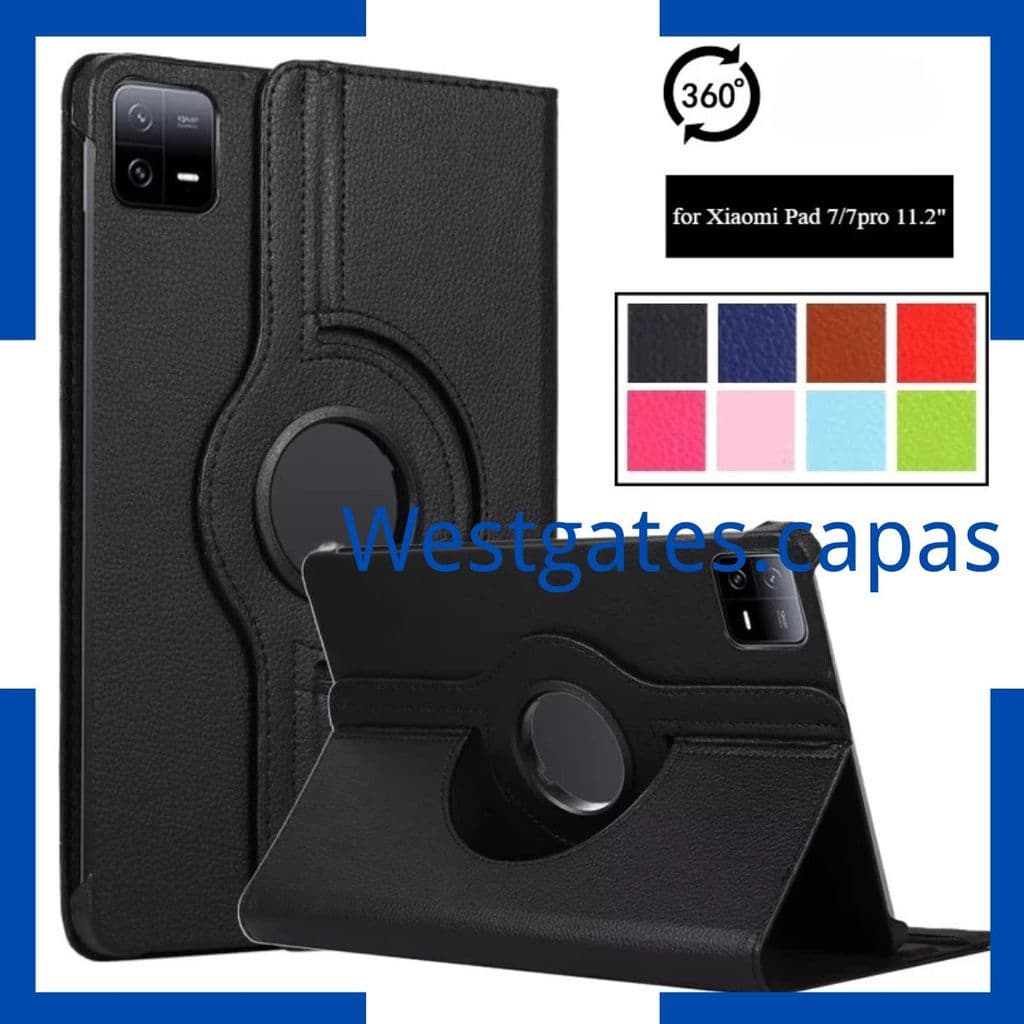 Capa Couro Sintético Girotorio de 360 graus para Tablet Xiaomi pad 7/pad 7 pro 11.2 (2024) capa para  mi 7 11.2 suporte