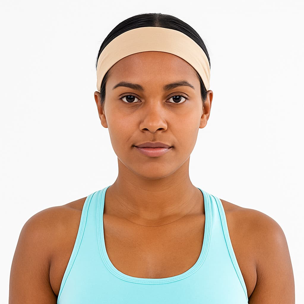 3 faixas de cabelo penteados e esportes branco, preto, Bege claro para atletas