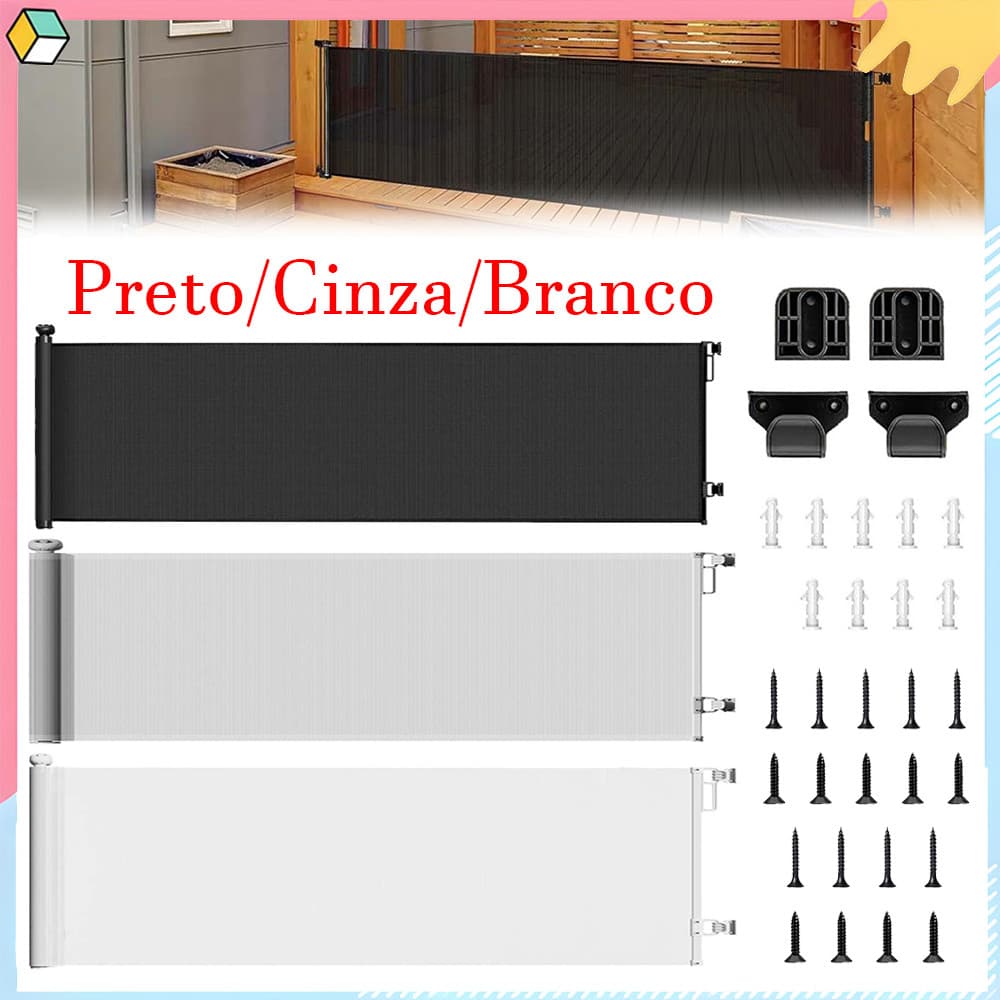 150/300 cm Porta retrátil de segurança para bebês projetada para animais de estimação Porta guia de escadas Ultra largas