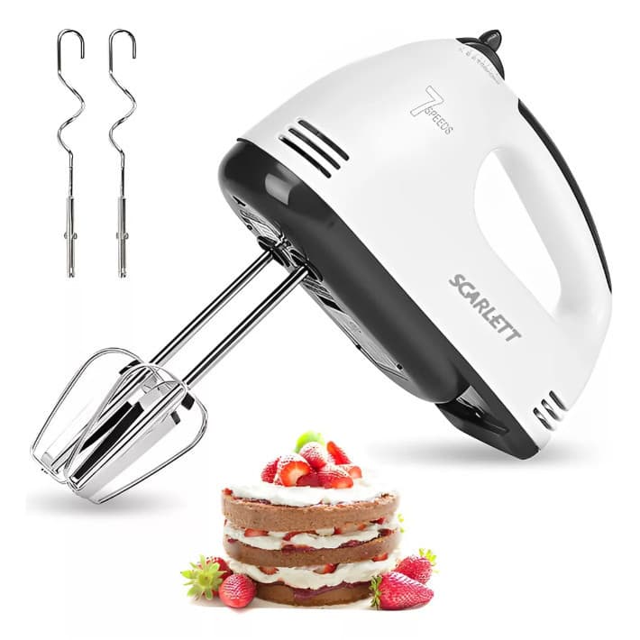 Batedeira Misturadora Leve De Mão Com 7 Velocidades 220v Bate Bolo Massa Chantilly Ovo