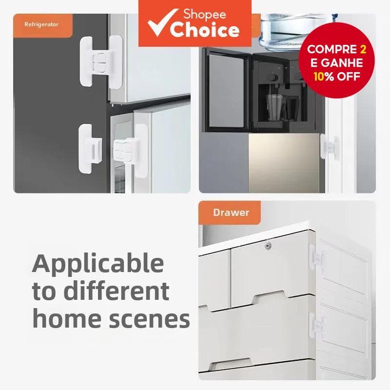  2PCS Tranca para Geladeira e Armário, Trancas de Segurança à Prova de Crianças, Presente de Natal