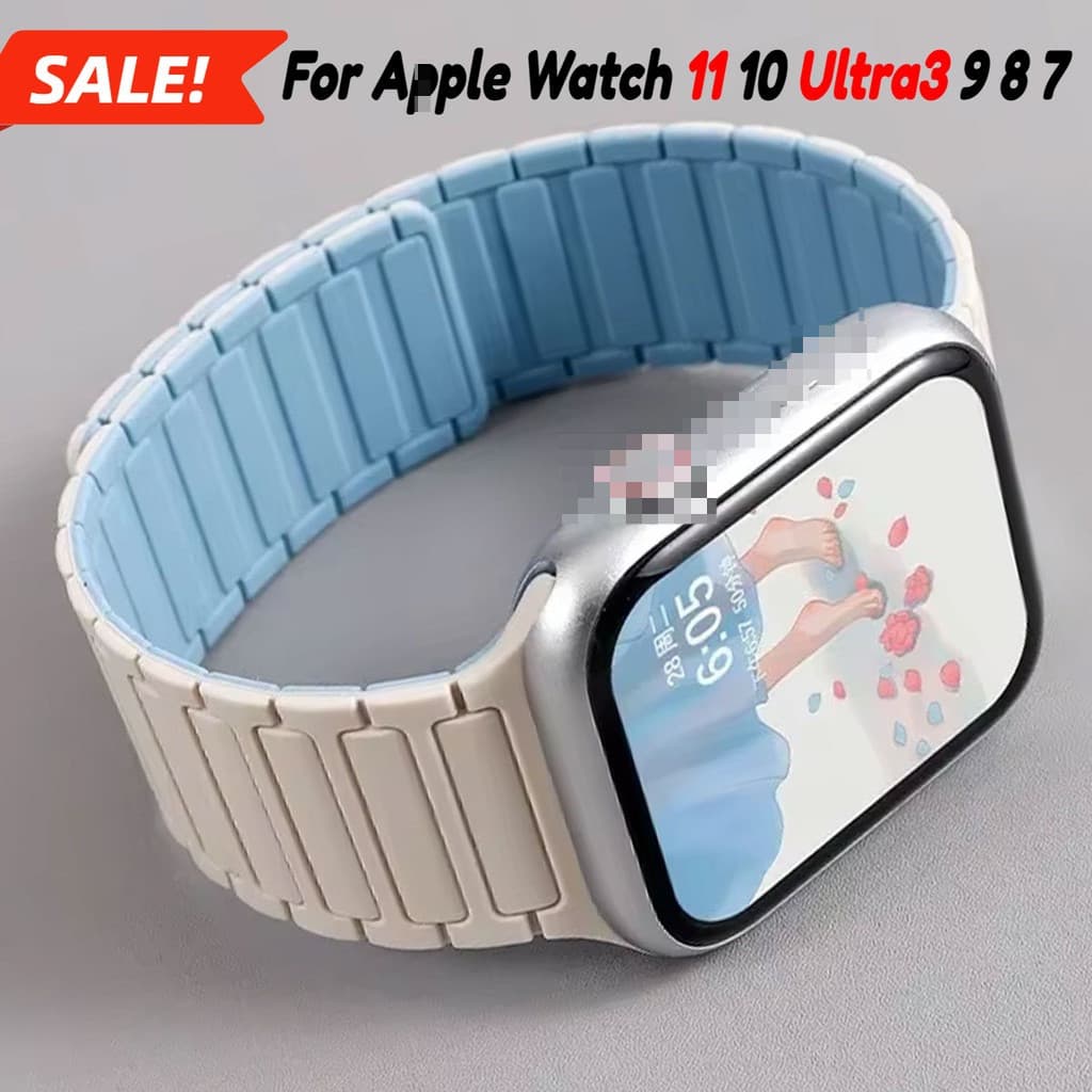 Pulseira De Silicone Macio Esportiva Magnética Para Apple Watch Ultra3 49mm 45mm 44mm 42mm 46mm 38 40 41mm IWatch Série 