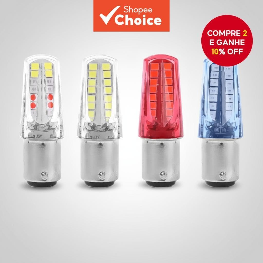  1157 BA15D LED Luz de Freio para Motocicleta - Luz Traseira de Estacionamento Piscante e Seta