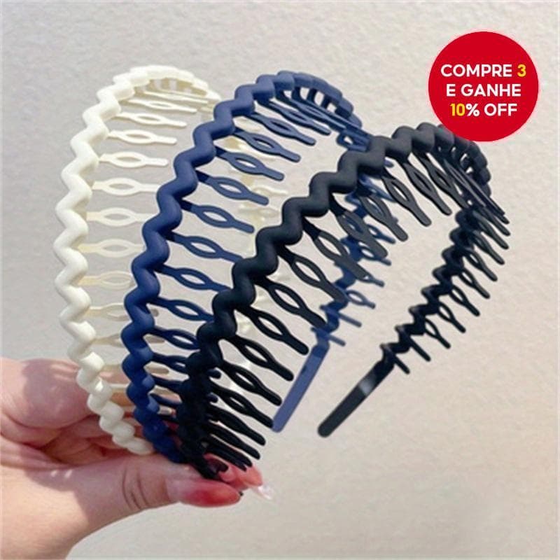 Conjunto de 1/2/3 tiaras flexíveis em zigzag, antideslizantes, para mulheres e meninas.