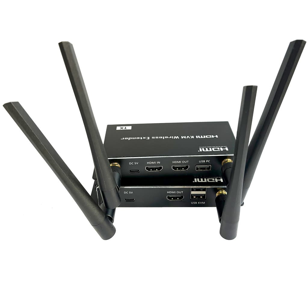 KVM Extensor HDMI Sem Fio Transmissor E Receptor De Vídeo 1080P Suporte Teclado Mouse Câmera TV Caixa Laptop PC Para Pro