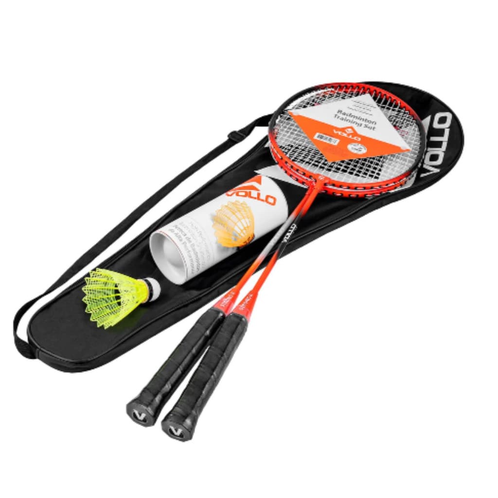 Kit Badminton com 2 Raquetes e 3 Petecas Com Bolsa Vollo