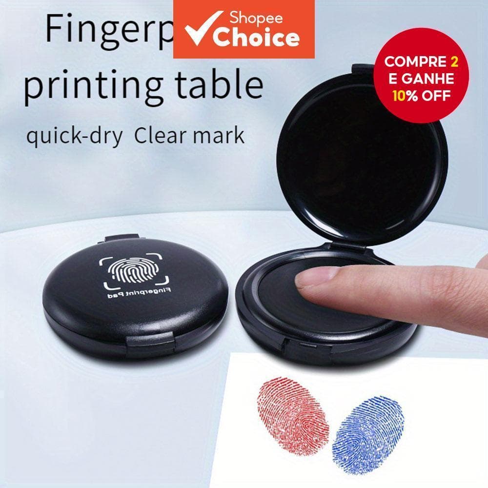 Almofada De Tinta Para Impressão Digital , Carimbo Notário , Verificação De Identificação De Segurança , Clara , Portáti