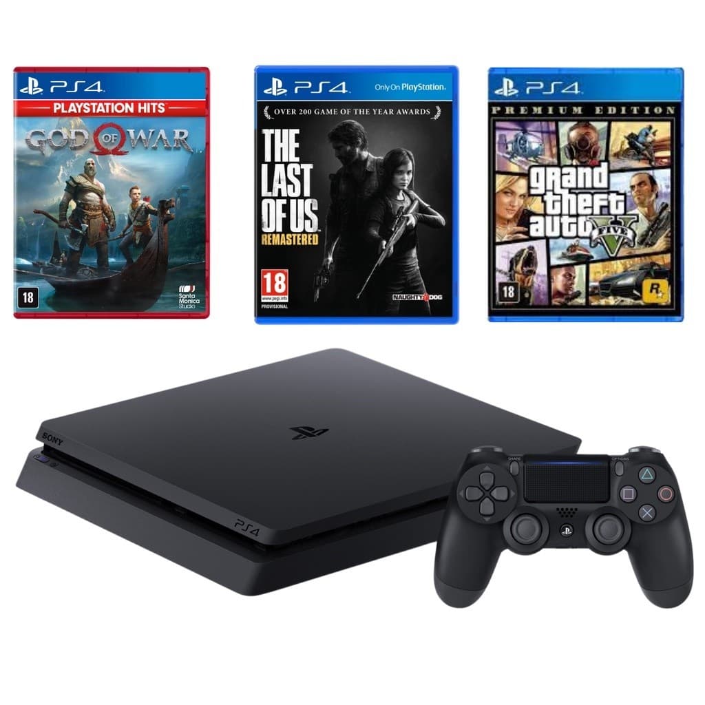 Ps4 Playstation 4 Completo Semi Novo 500GB  + 1 Controle Original + 3 JOGOS