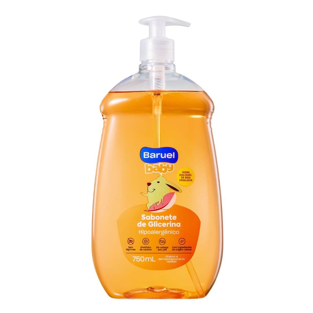 Sabonete de Glicerina Baruel Baby 750ml – Hipoalergênico e Suave