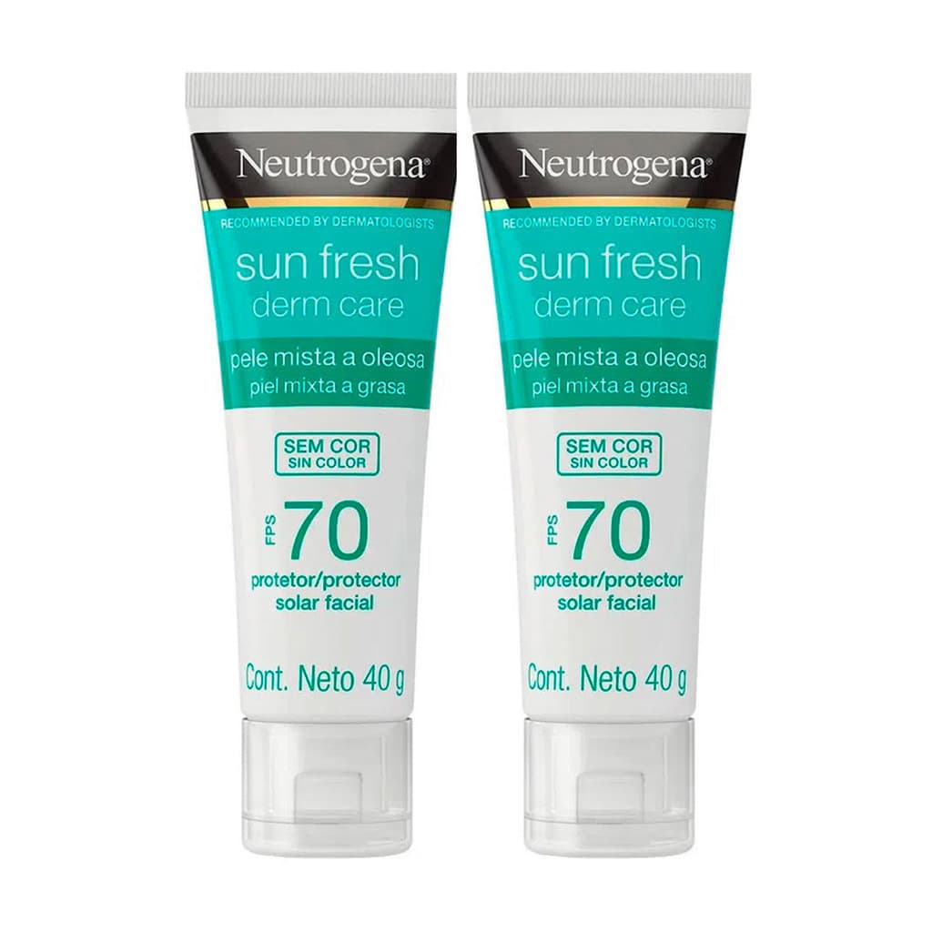 NEUTROGENA - Kit c/ 2  Protetores Solar Facial FPS 70 Pele Mista a Oleosa 40G