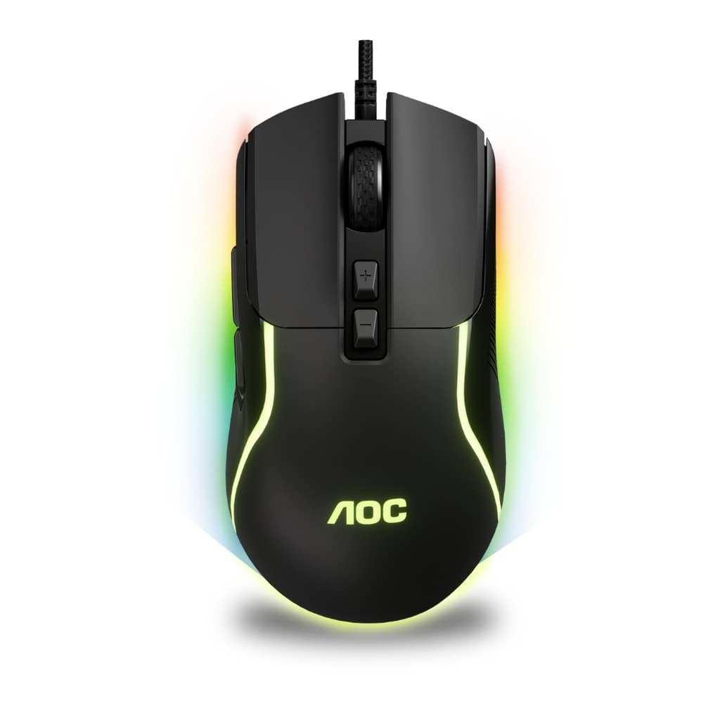 MOUSE GAMER PARA JOGOS COM FIO AOC GM170B RGB 7 MODOS DE CORES