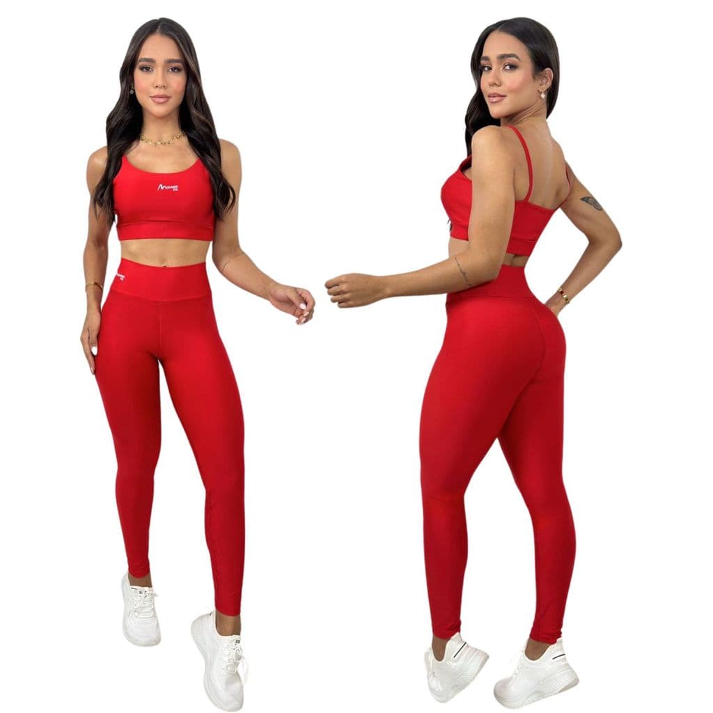 Conjunto de Academia /Corrida Feminino Fitness Calça Legging Zero Transparência Cintura Alta