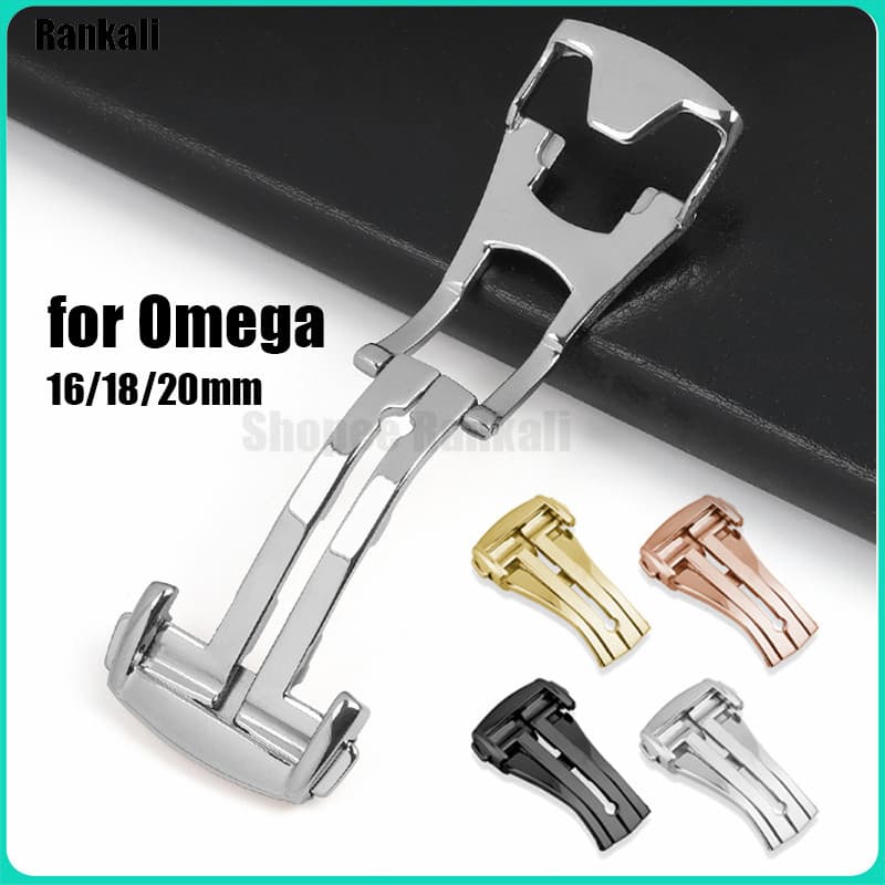 16mm 18mm 20mm Fivela De Relógio De Aço Inoxidável Dobrável Metal Dupla Imprensa Pulseira Implantação Fecho Acessórios