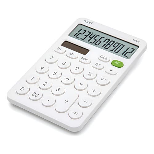 Calculadora De Mesa Branca 12 Dígitos Solar e Pilha Cor Branco Branco