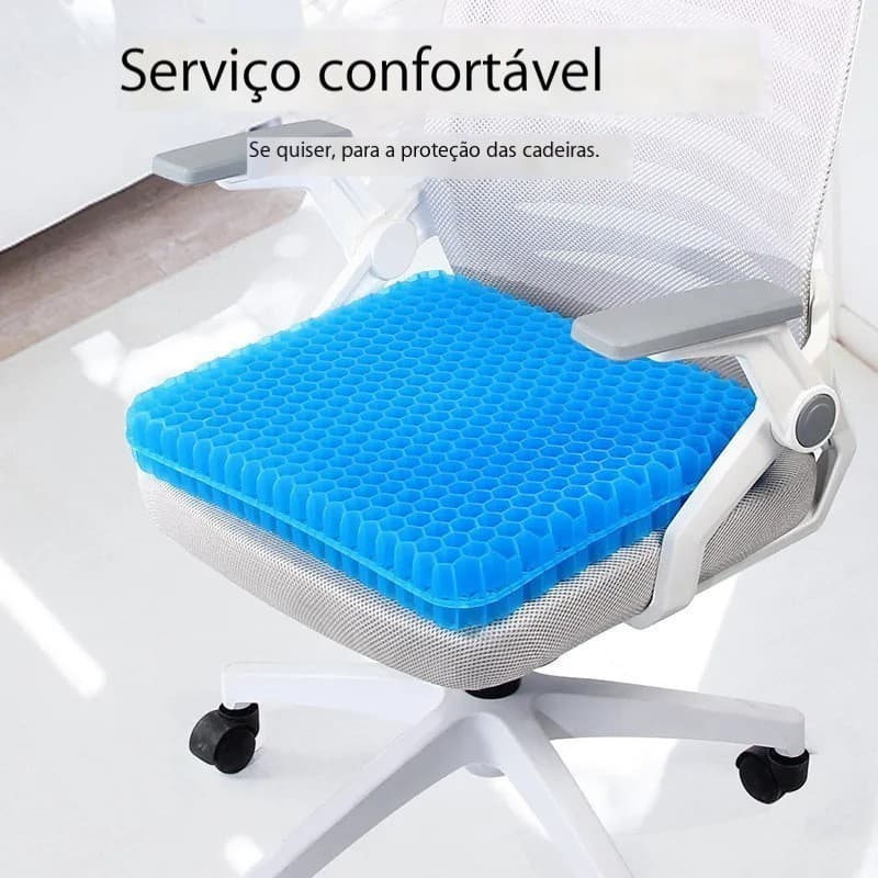 3D 2 Camadas Respirável Silicone Almofada De Assento De Carro Gel Para Cadeira De Escritório 42 x 36 x 3cm