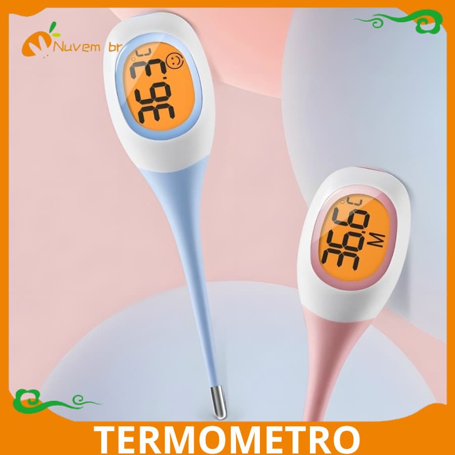 Mini Termometro Cabeça macia medição rápida para axilas/corpo oral de bebês e adultos NUVEM