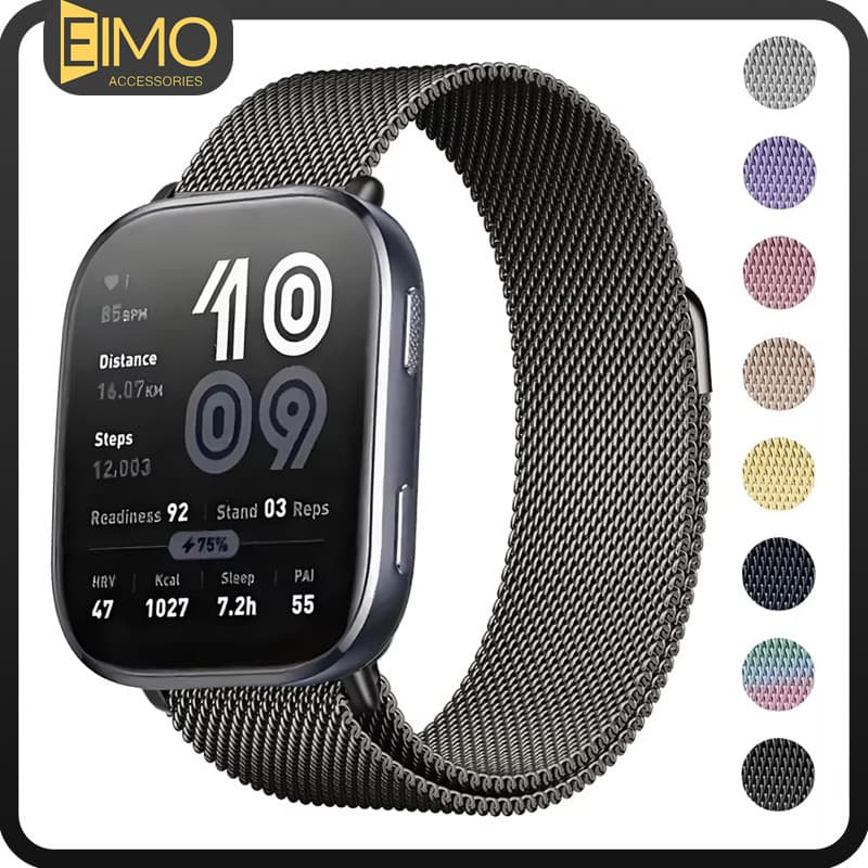 Pulseira De 22mm 20mm Para Amazfit Bip 6 5 Milanese Metal Aço Strap Para Redmi Watch 5 Lite/Active/Samsung Galaxy Watch