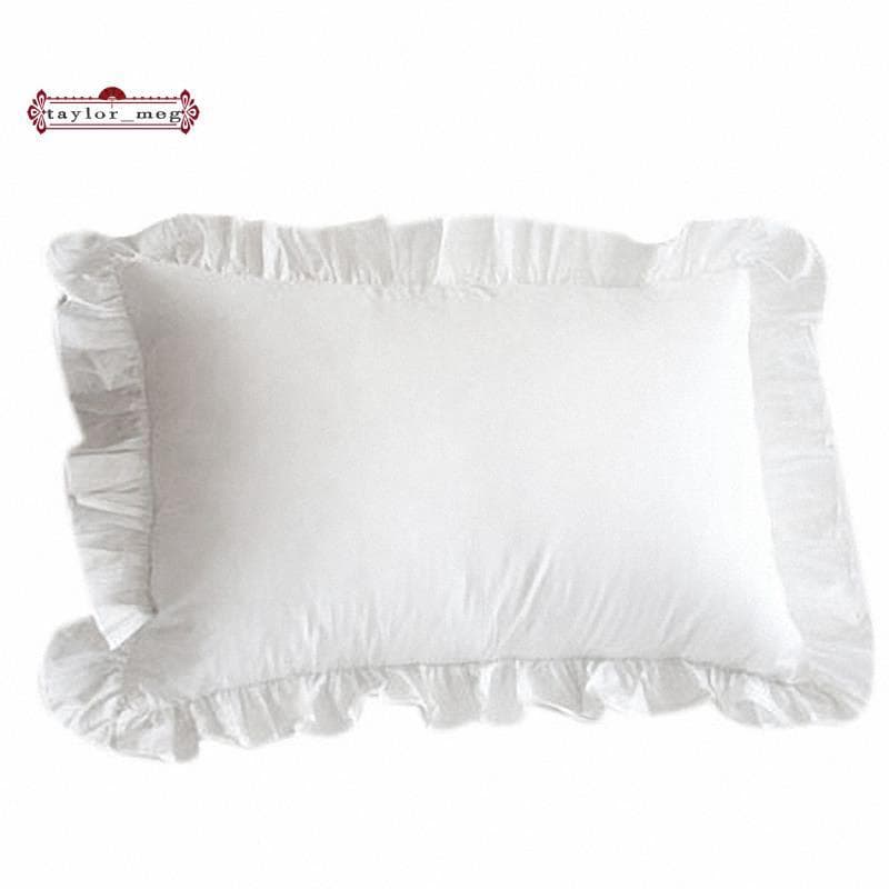 🔔Fronha 100 % Algodão Com Babados E , Capa De Almofada Branca