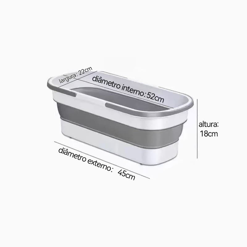Balde Retrátil Multiuso com Rodas, Ideal para Limpeza e Uso Doméstico – Branco