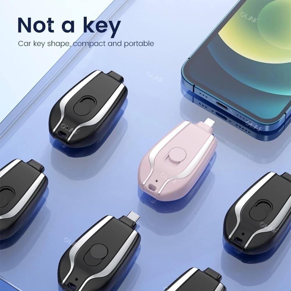 Carregador De Chaveiro Portátil | 1500mAh Ultra-Compacto Mini Pacote De Bateria Carregamento Rápido