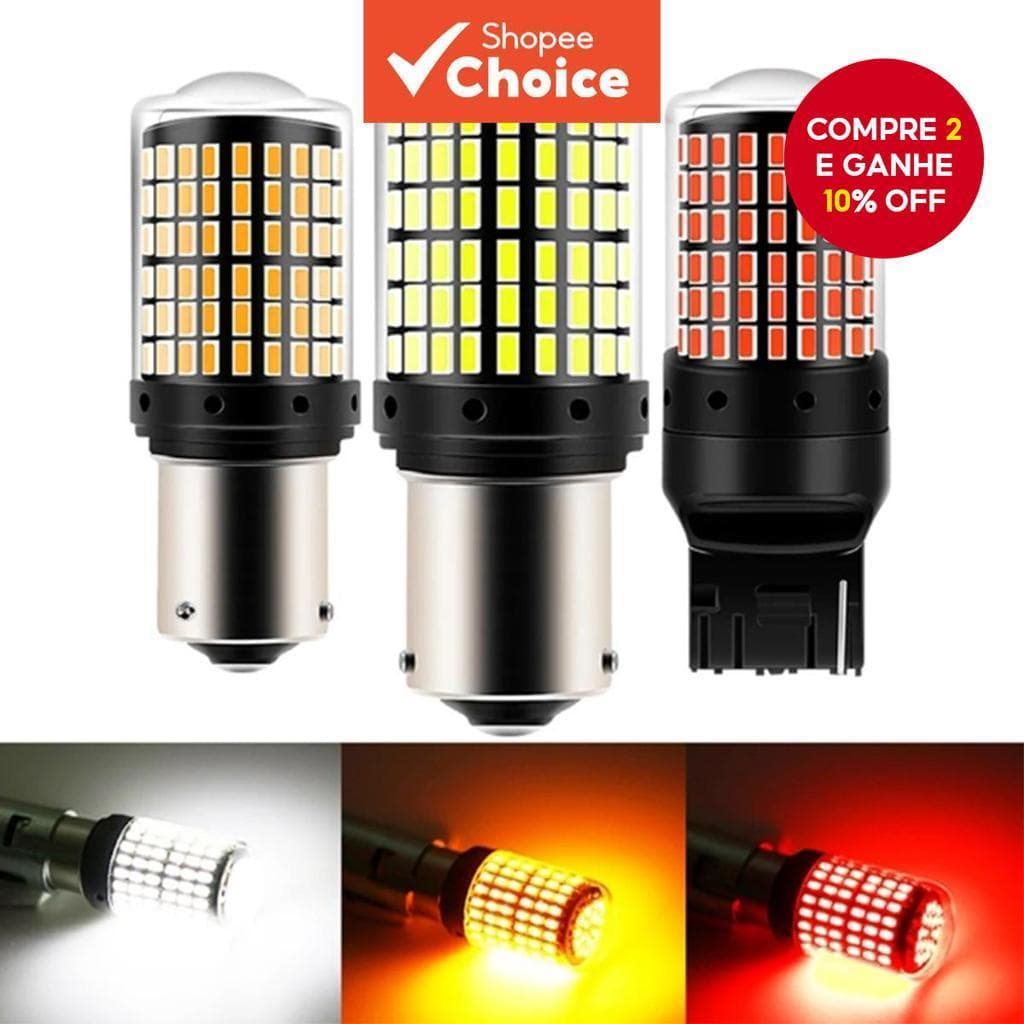 Lâmpadas LED Canbus S25 1156 P21W, T20 7440 W21W Oprah 2x 3014 144SMD para Sinalizadores.