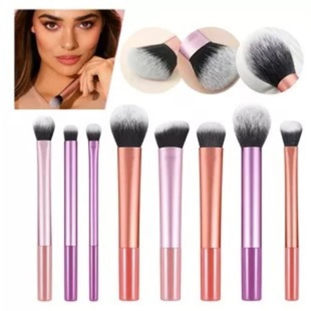 Conjunto De Pincéis De Maquiagem Profissional De 8 Unidades De Contém Pincel De Pó