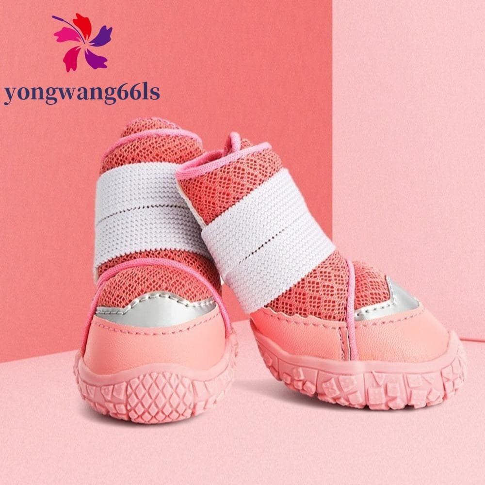 YONGWANG 4 Unidades/Conjunto Botas Para Cães , Sapatos Respiráveis Antiderrapantes De Malha Cachorros À Prova D'água Mac