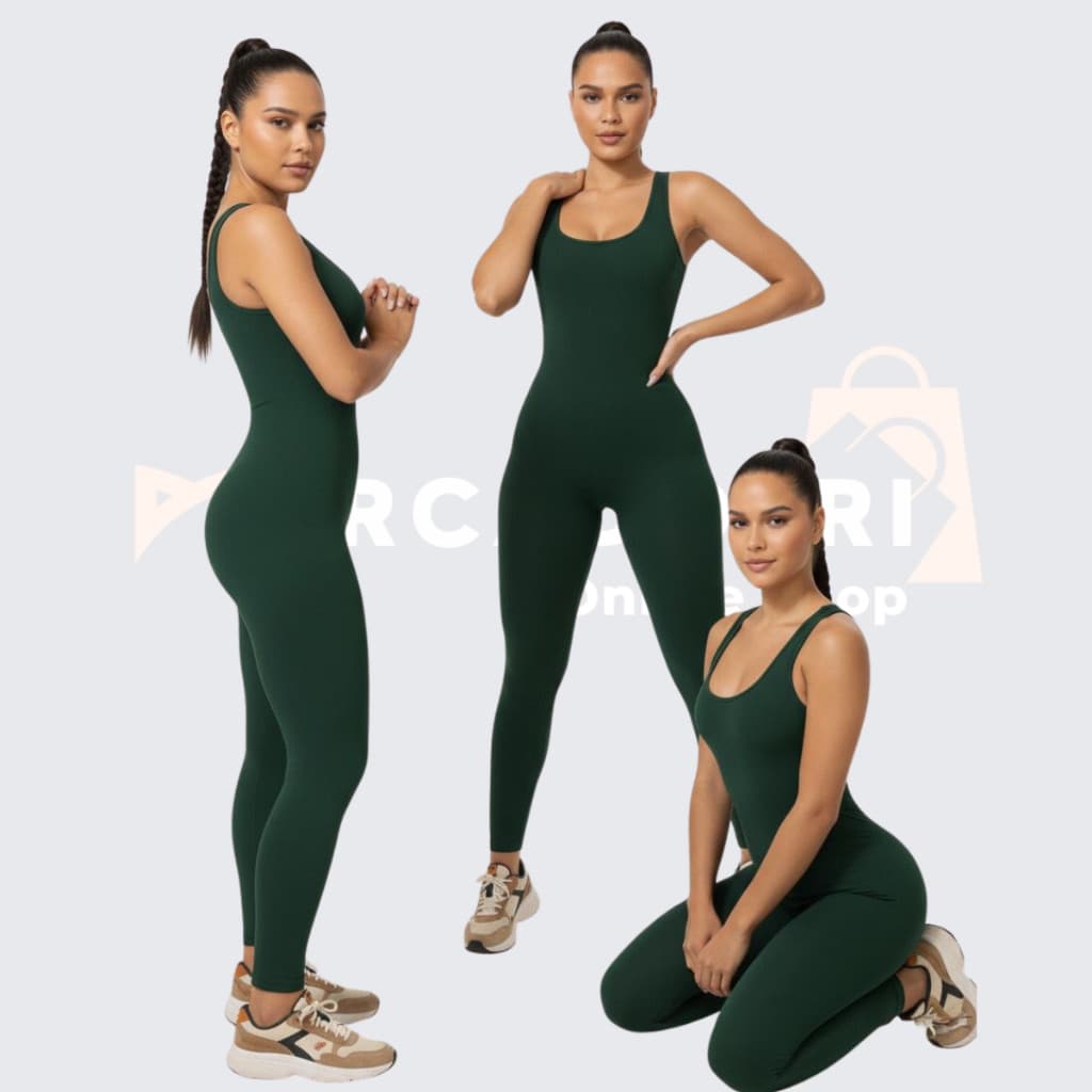 Macacão Longo Canelado Feminino com Bojo Removível Academia Fitness Zero Transparência Malha Premium